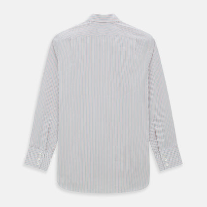 Red and Navy Pinstripe Mayfair Shirt Image 5