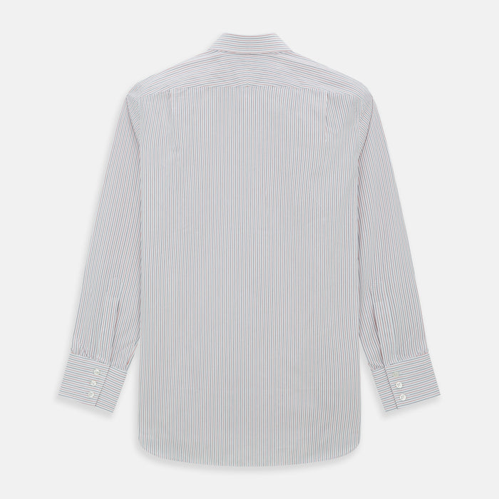 Red and Navy Pinstripe Mayfair Shirt Image 5