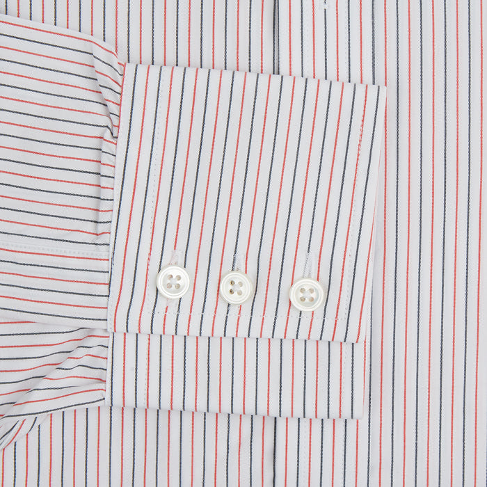 Red and Navy Pinstripe Mayfair Shirt Image 2
