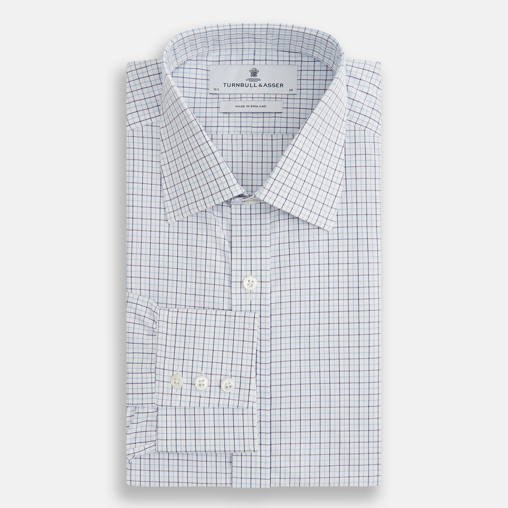 Blue Double Graph Check Mayfair Shirt