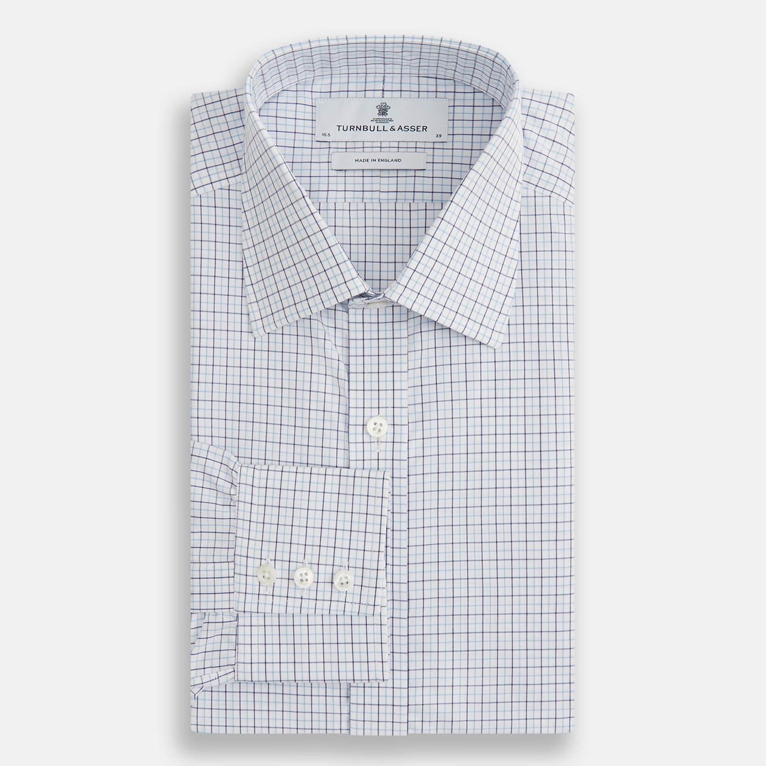 View 4 of product Blue Double Graph Check Mayfair Shirt