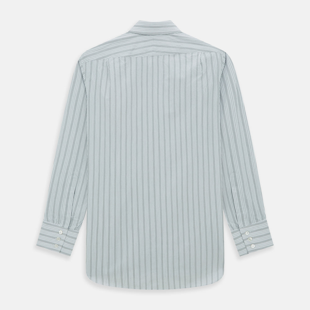 Grey Fine Track Stripe Mayfair Shirt