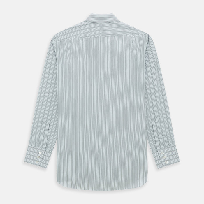 Grey Fine Track Stripe Mayfair Shirt Image 5