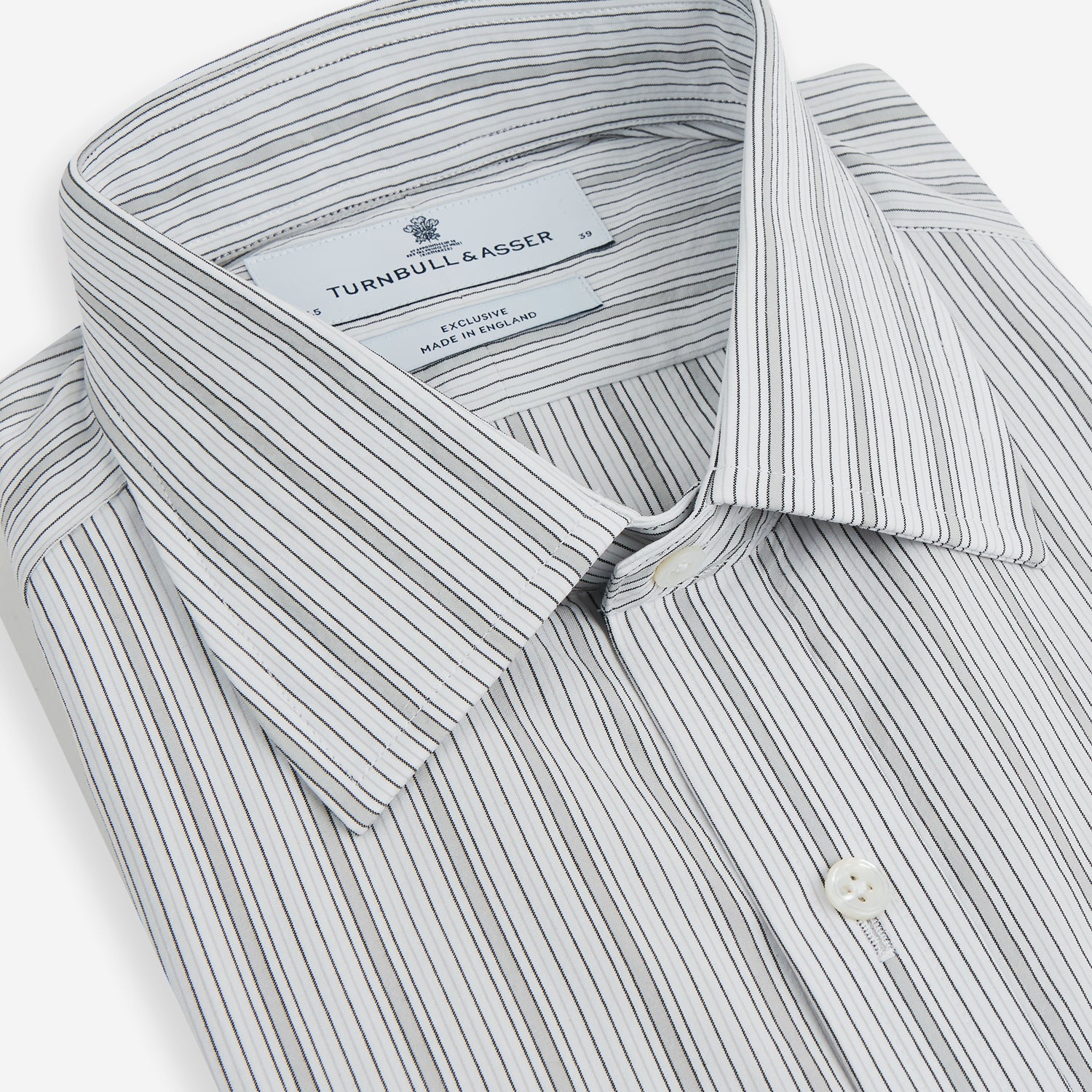 View 2 of product Grey Fine Track Stripe Mayfair Shirt