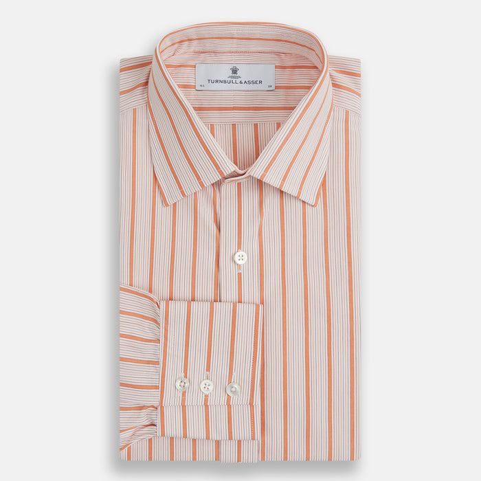 Orange Graph Overlay Check Mayfair Shirt Image 3