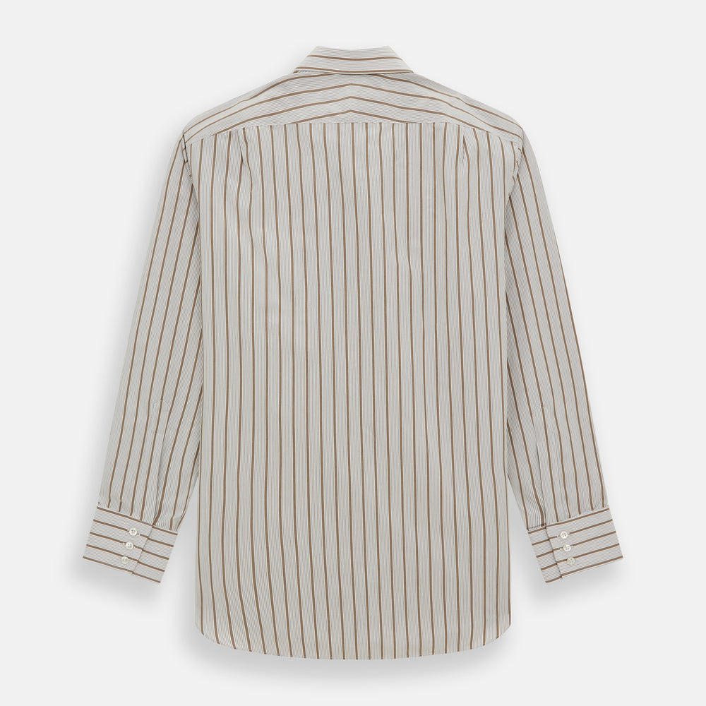 Brown Multi Track Stripe Mayfair Shirt