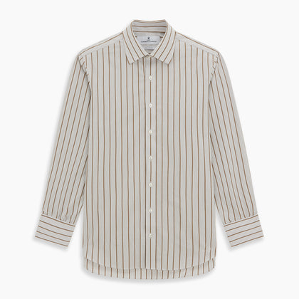 Brown Multi Track Stripe Mayfair Shirt Image 5