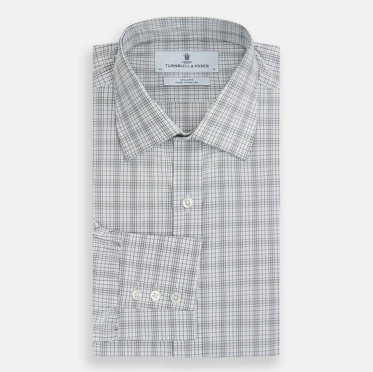 View 4 of product Grey Fine Multi Graph Check Mayfair Shirt