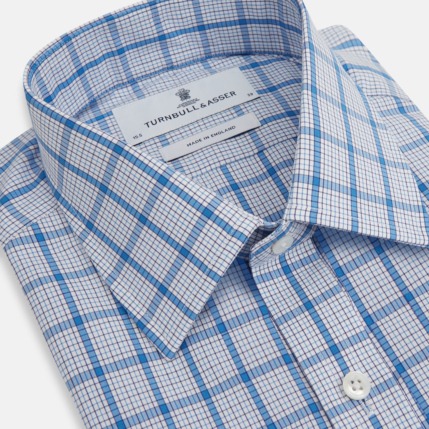 View 2 of product Blue Graph Overlay Check Mayfair Shirt