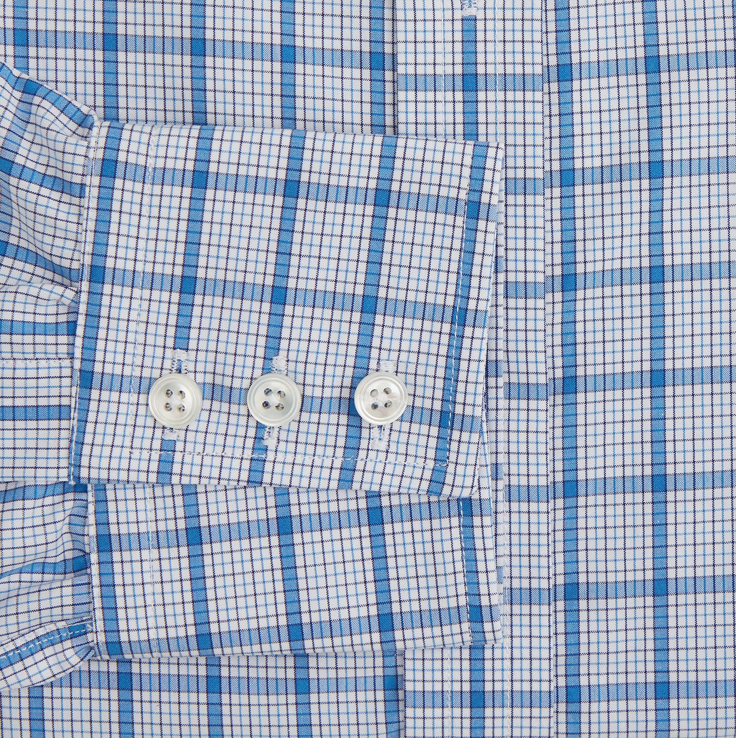 View 3 of product Blue Graph Overlay Check Mayfair Shirt