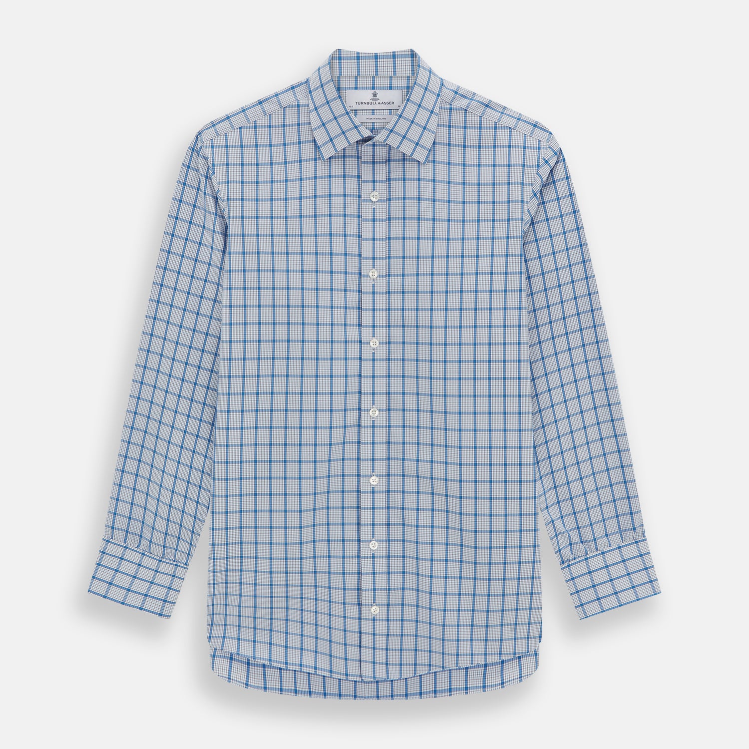 View 1 of product Blue Graph Overlay Check Mayfair Shirt