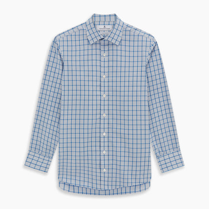 Blue Graph Overlay Check Mayfair Shirt Image 5