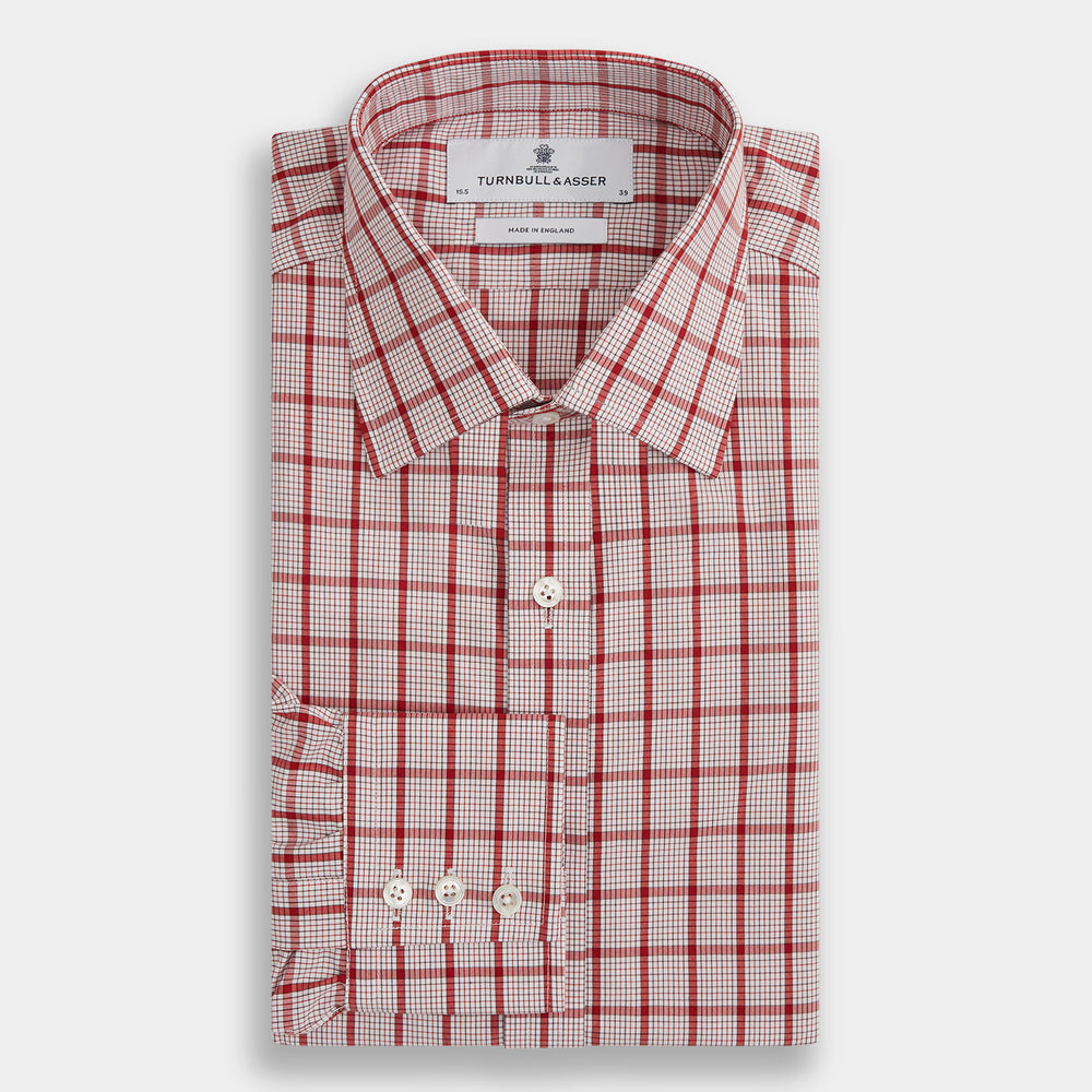 Red Graph Overlay Check Mayfair Shirt