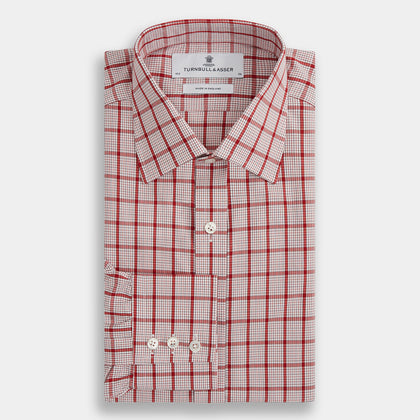 Red Graph Overlay Check Mayfair Shirt Image 3
