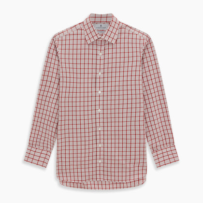 Red Graph Overlay Check Mayfair Shirt Image 5