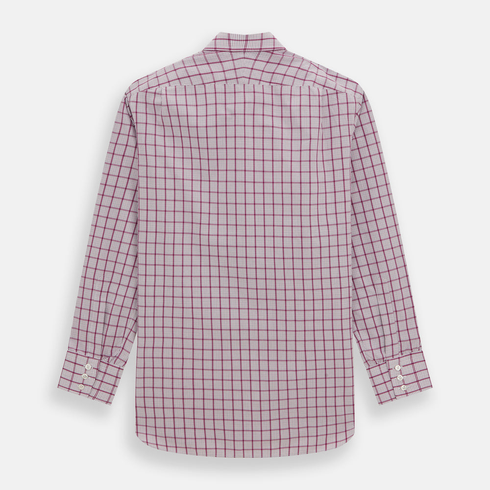 Purple Graph Overlay Check Mayfair Shirt