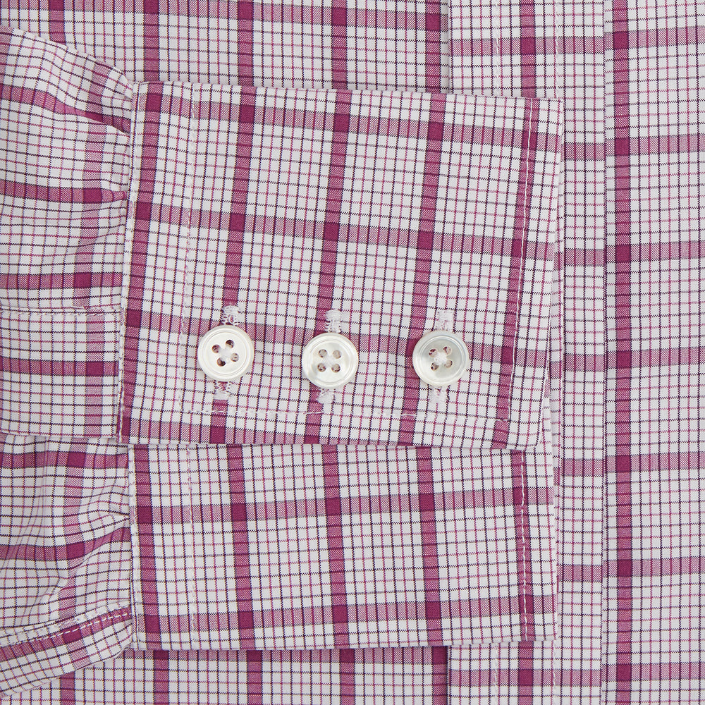 Purple Graph Overlay Check Mayfair Shirt