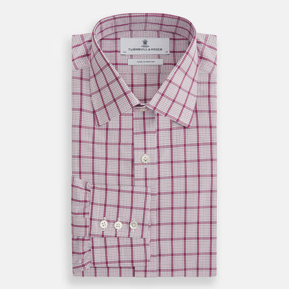 Purple Graph Overlay Check Mayfair Shirt Image 3