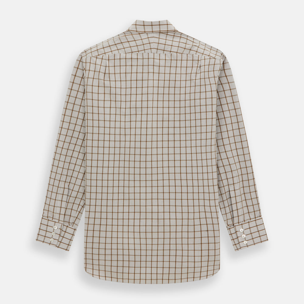 Brown Graph Overlay Check Mayfair Shirt
