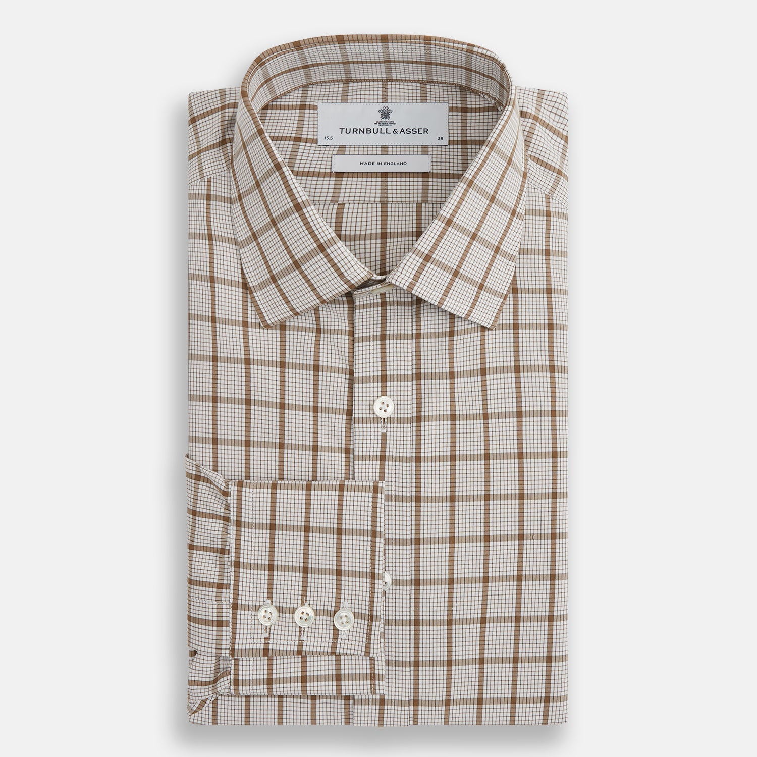 View 4 of product Brown Graph Overlay Check Mayfair Shirt
