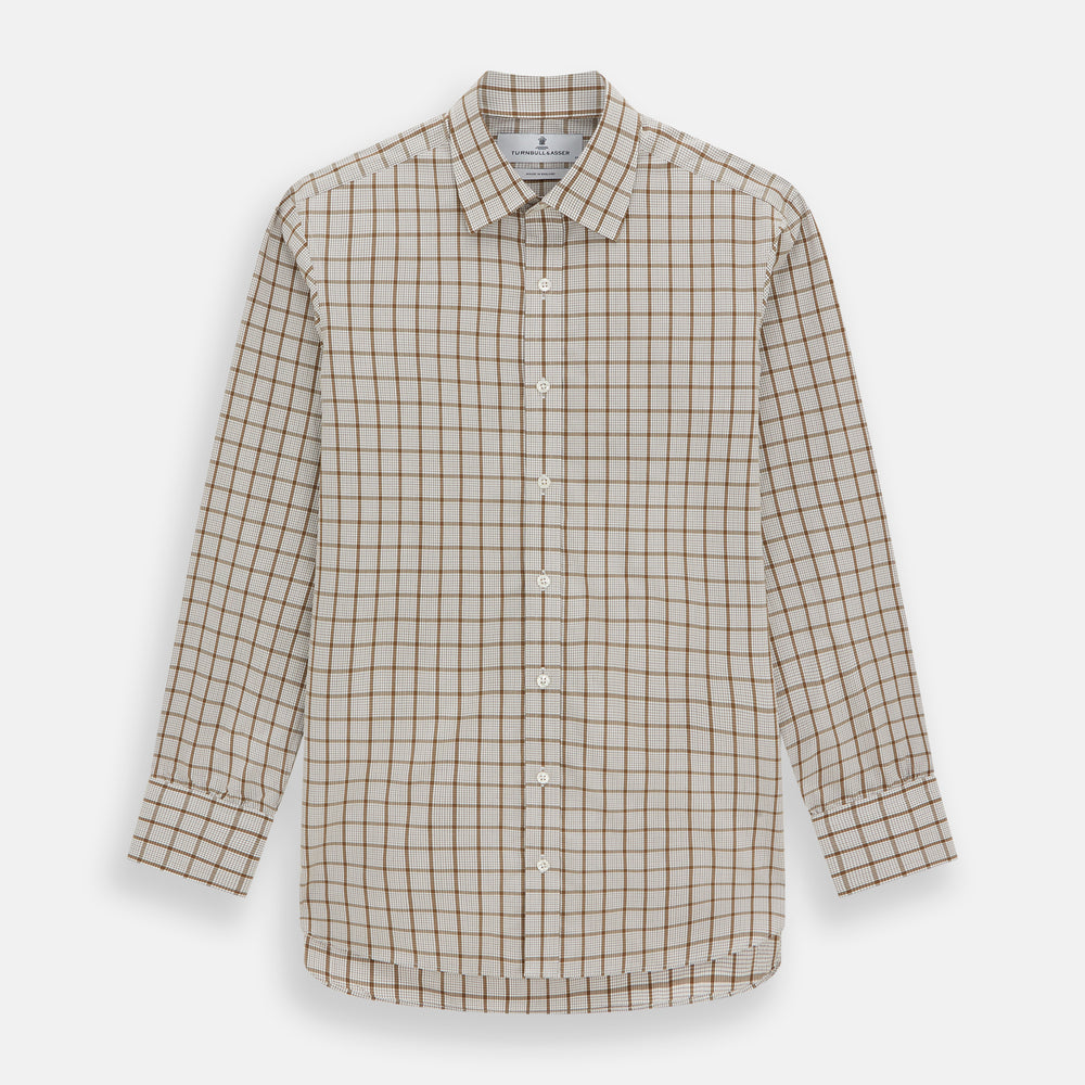 mens brown check dress shirt Canclini Brown Check Shirt