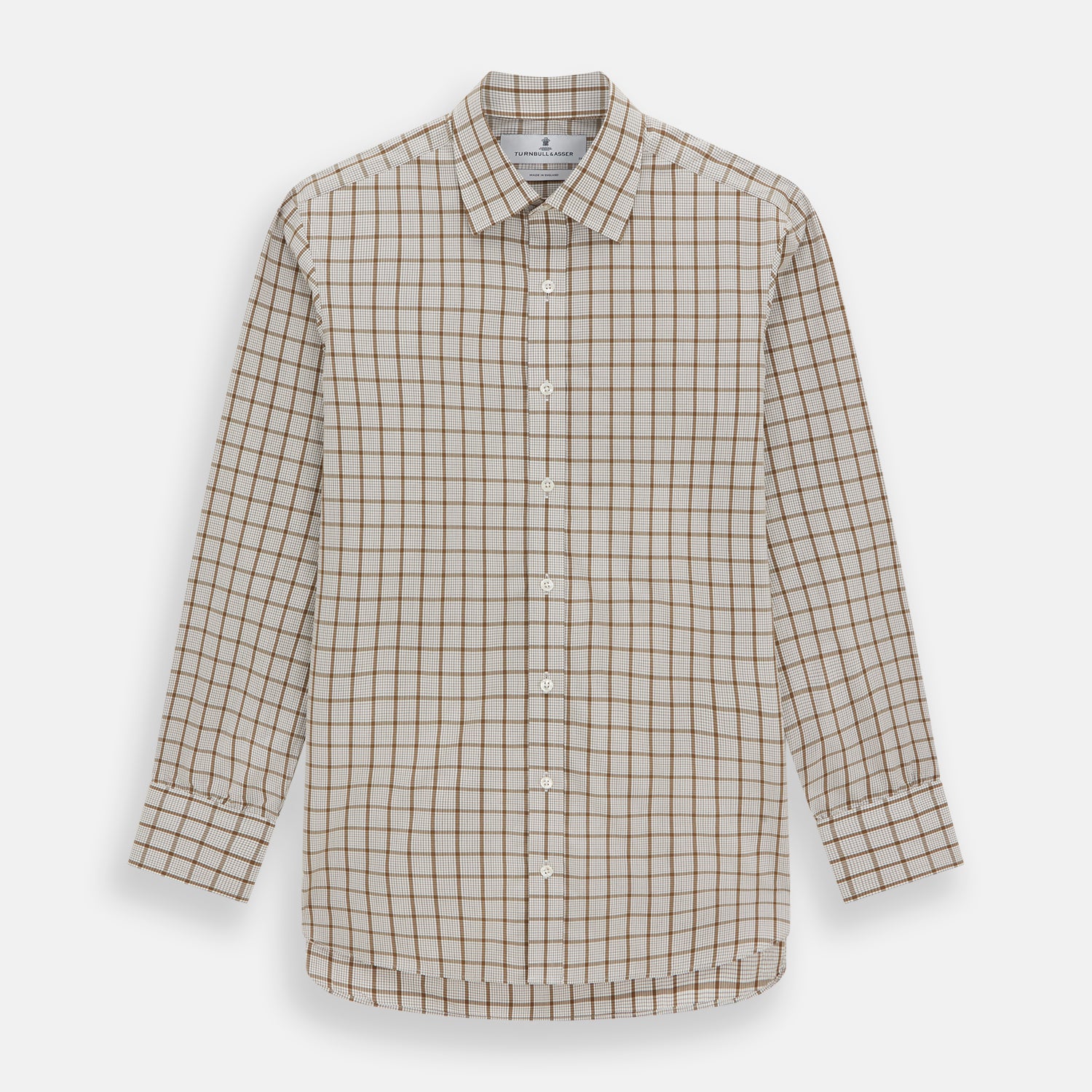 View 1 of product Brown Graph Overlay Check Mayfair Shirt