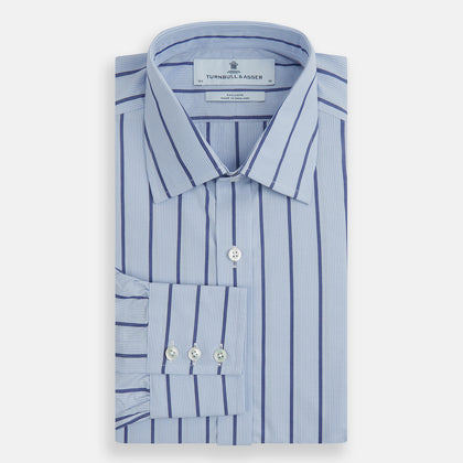 Blue Track Stripe Mayfair Shirt Image 3