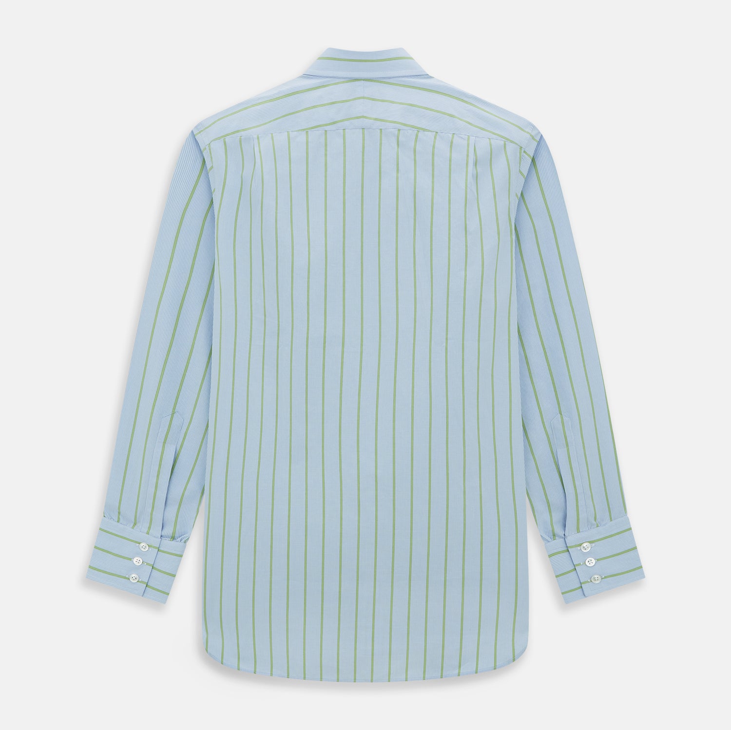 Turnbull & Asser Light Green And Blue Stripe Mayfair Shirt