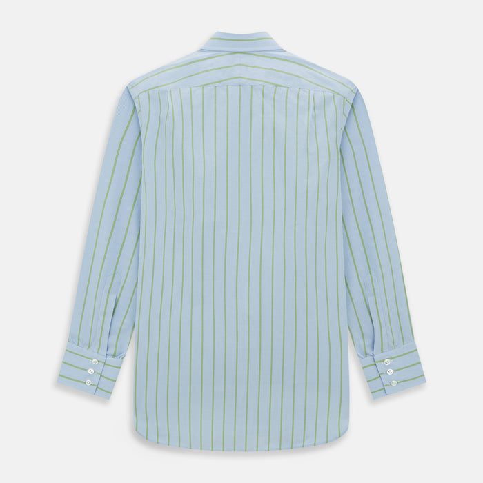 Light Green and Blue Stripe Mayfair Shirt Image 5