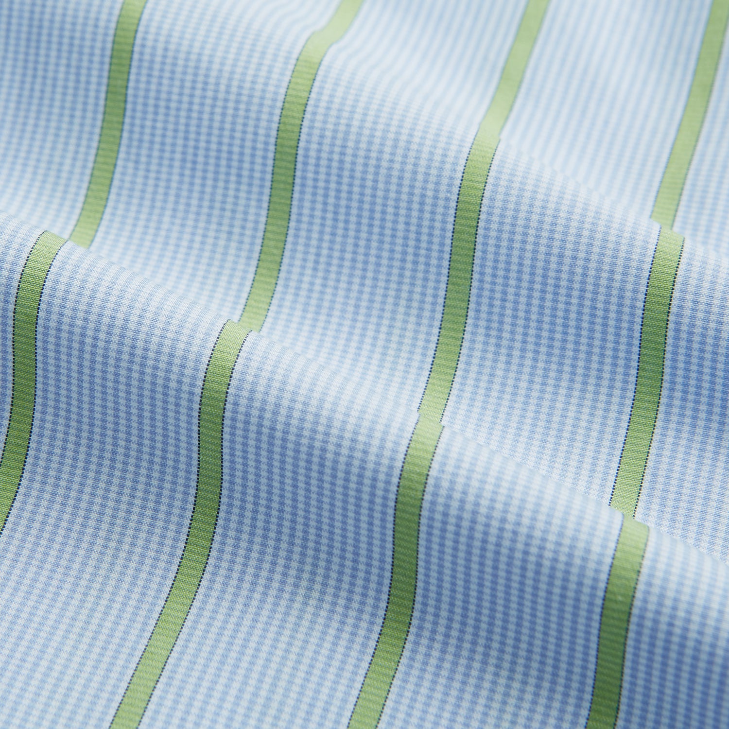 View 5 of product Light Green and Blue Stripe Mayfair Shirt
