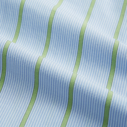 Light Green and Blue Stripe Mayfair Shirt Image 4