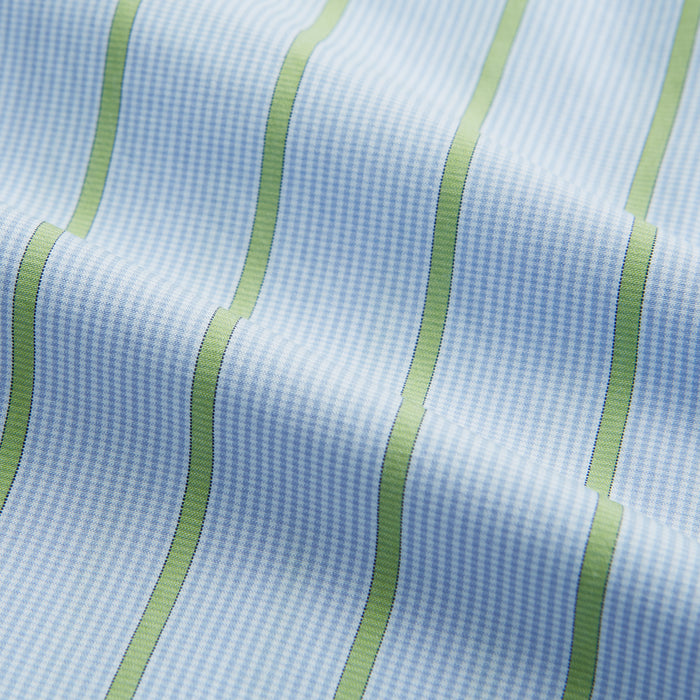 Light Green and Blue Stripe Mayfair Shirt Image 4