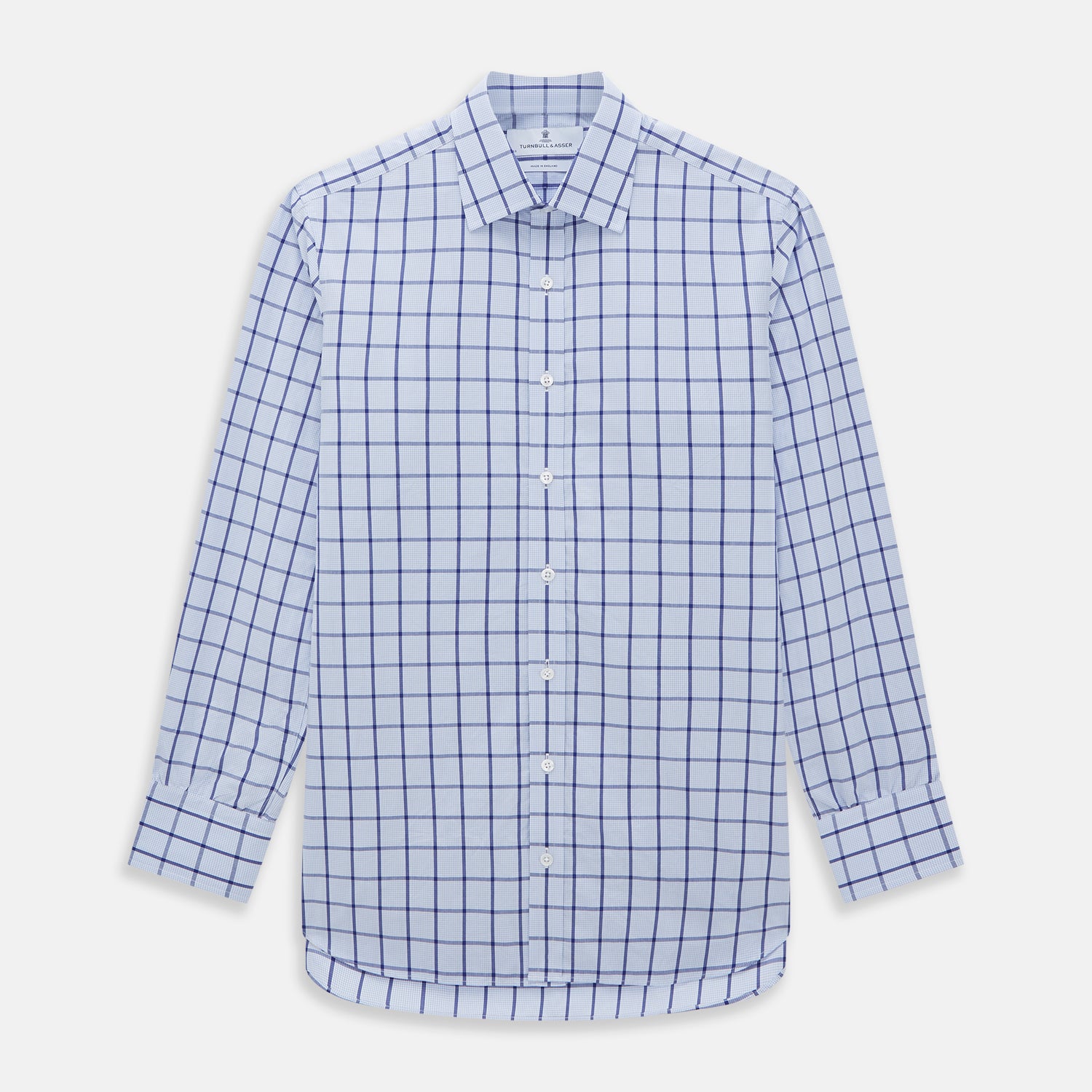 Navy Blue Windowpane Check Mayfair Shirt