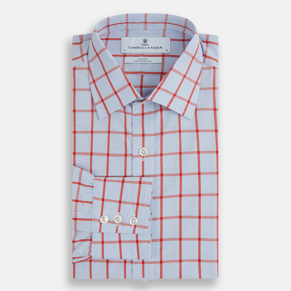 Red Windowpane Check Mayfair Shirt
