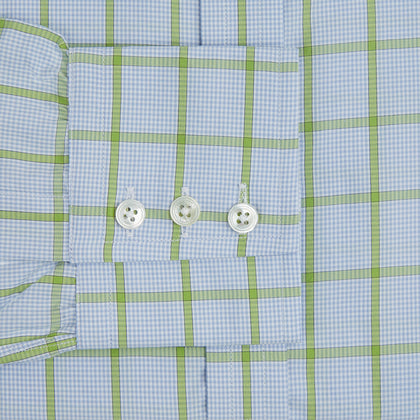 Light Green Windowpane Check Mayfair Shirt Image 3