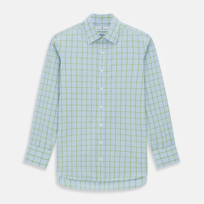 Light Green Windowpane Check Mayfair Shirt Image 1
