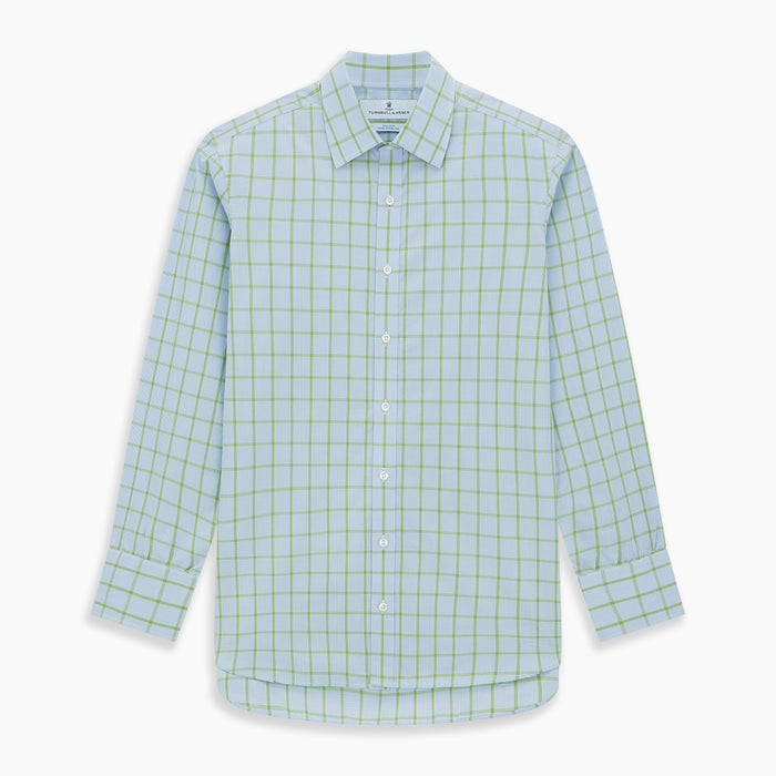 Light Green Windowpane Check Mayfair Shirt Image 6