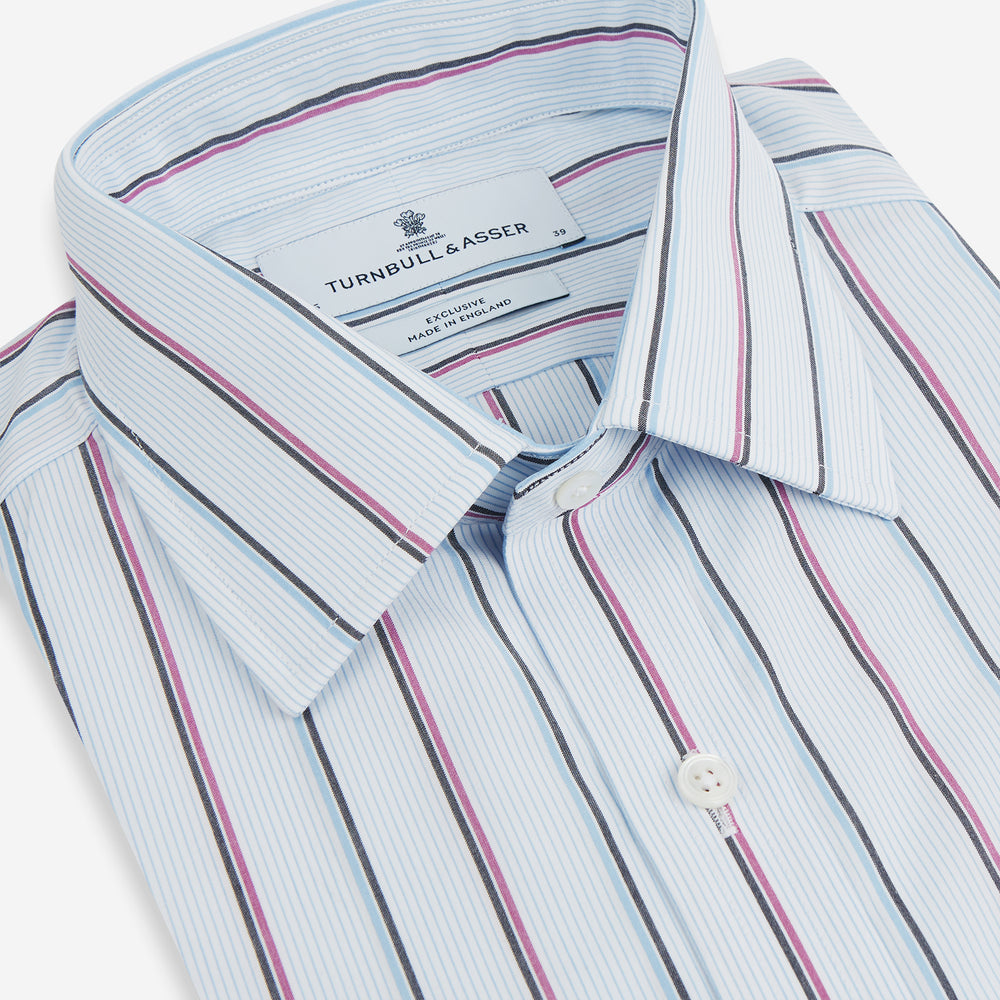Blue and Pink Shadow Stripe Mayfair Shirt