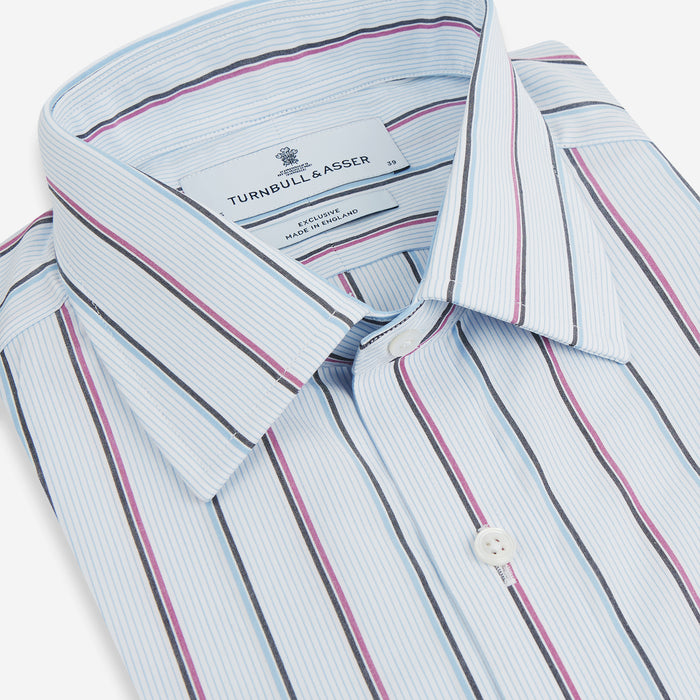 Blue and Pink Shadow Stripe Mayfair Shirt Image 1