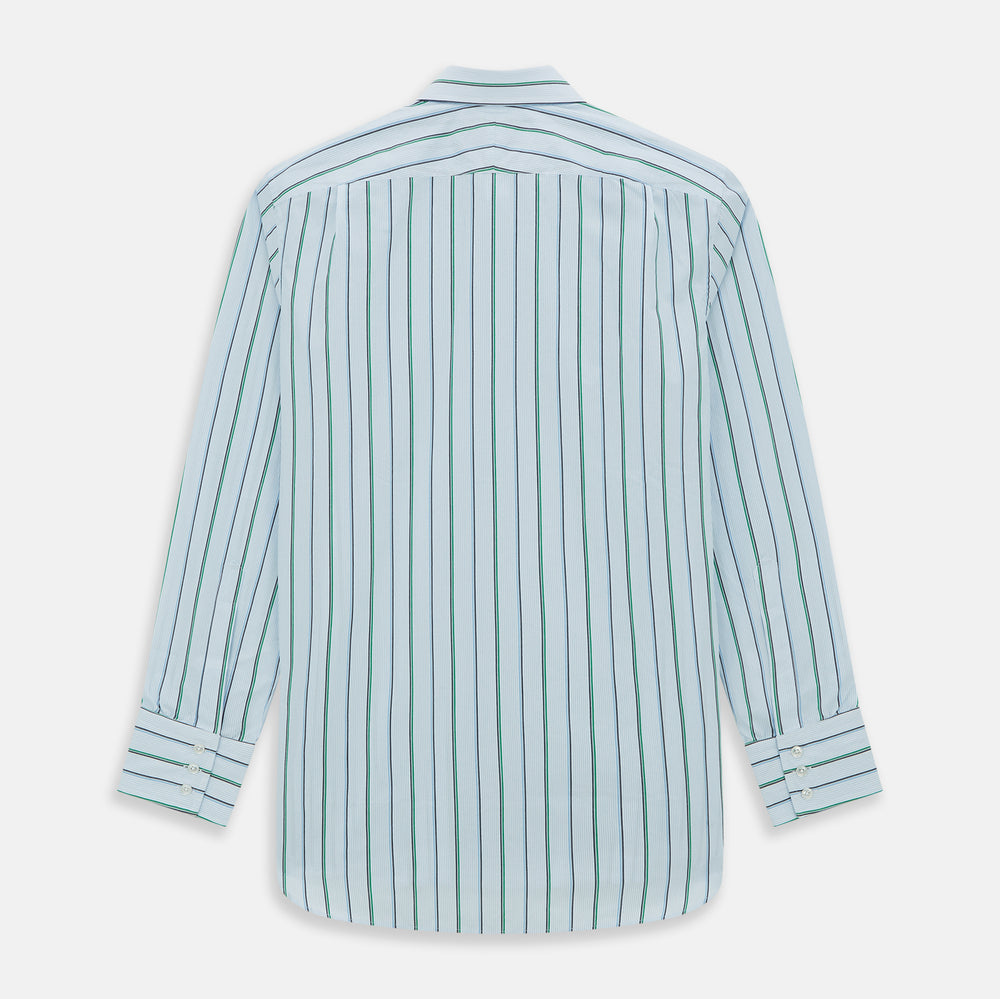 Blue and Green Shadow Stripe Mayfair Shirt