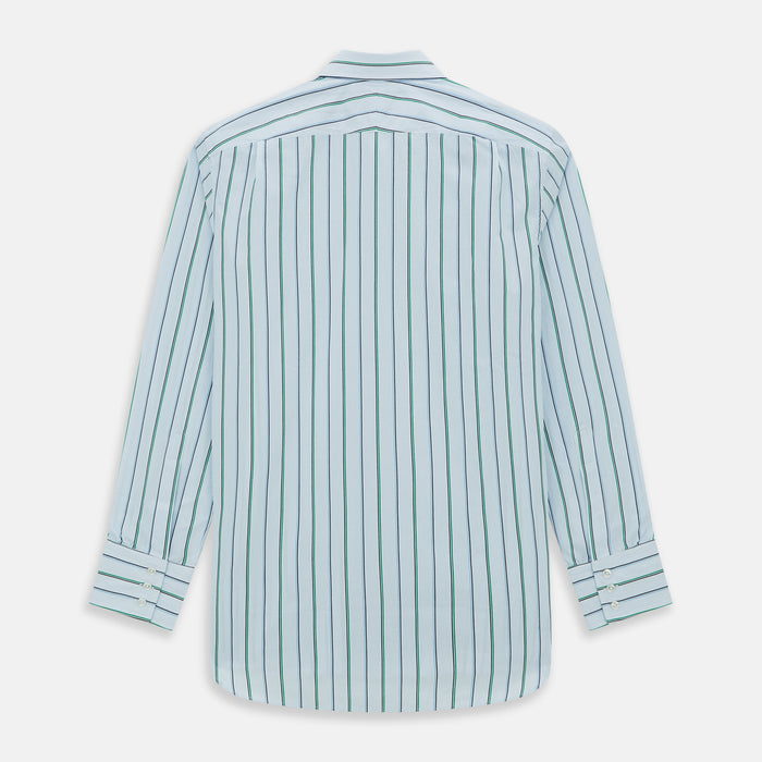 Blue and Green Shadow Stripe Mayfair Shirt Image 5