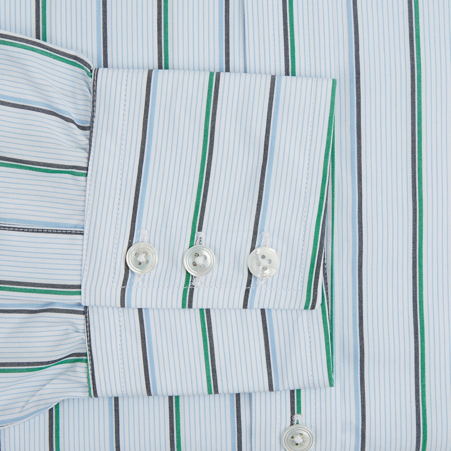 View 3 of product Blue and Green Shadow Stripe Mayfair Shirt