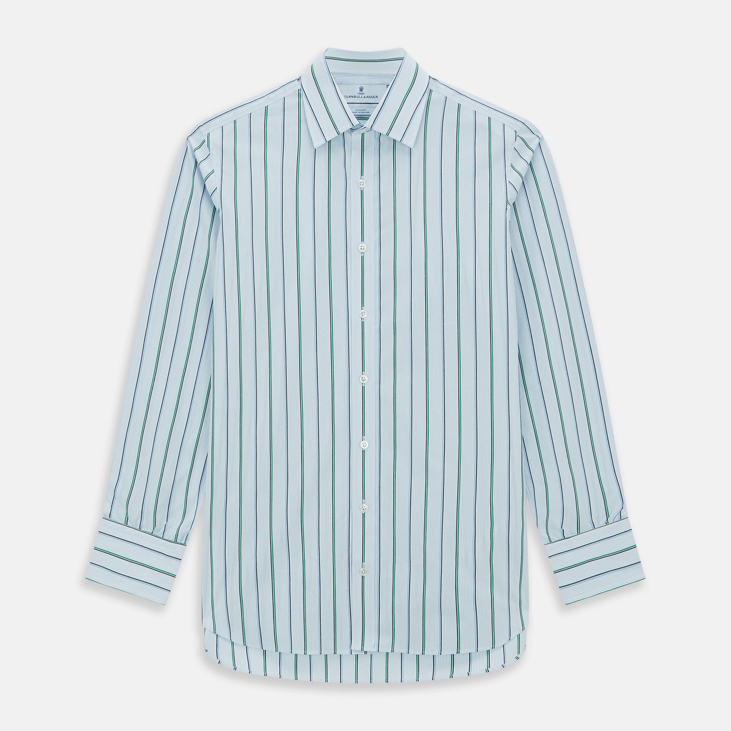 View 1 of product Blue and Green Shadow Stripe Mayfair Shirt