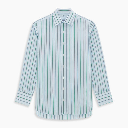 Blue and Green Shadow Stripe Mayfair Shirt Image 6
