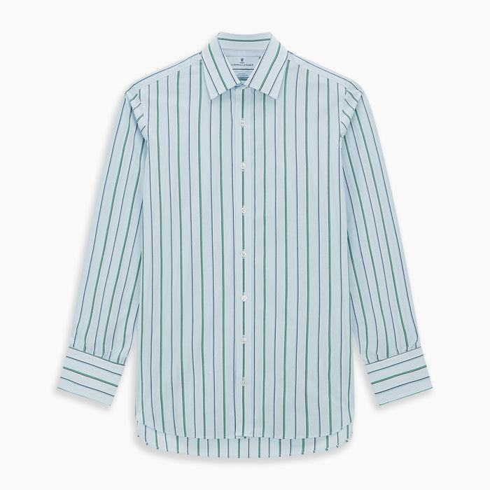 Blue and Green Shadow Stripe Mayfair Shirt Image 6
