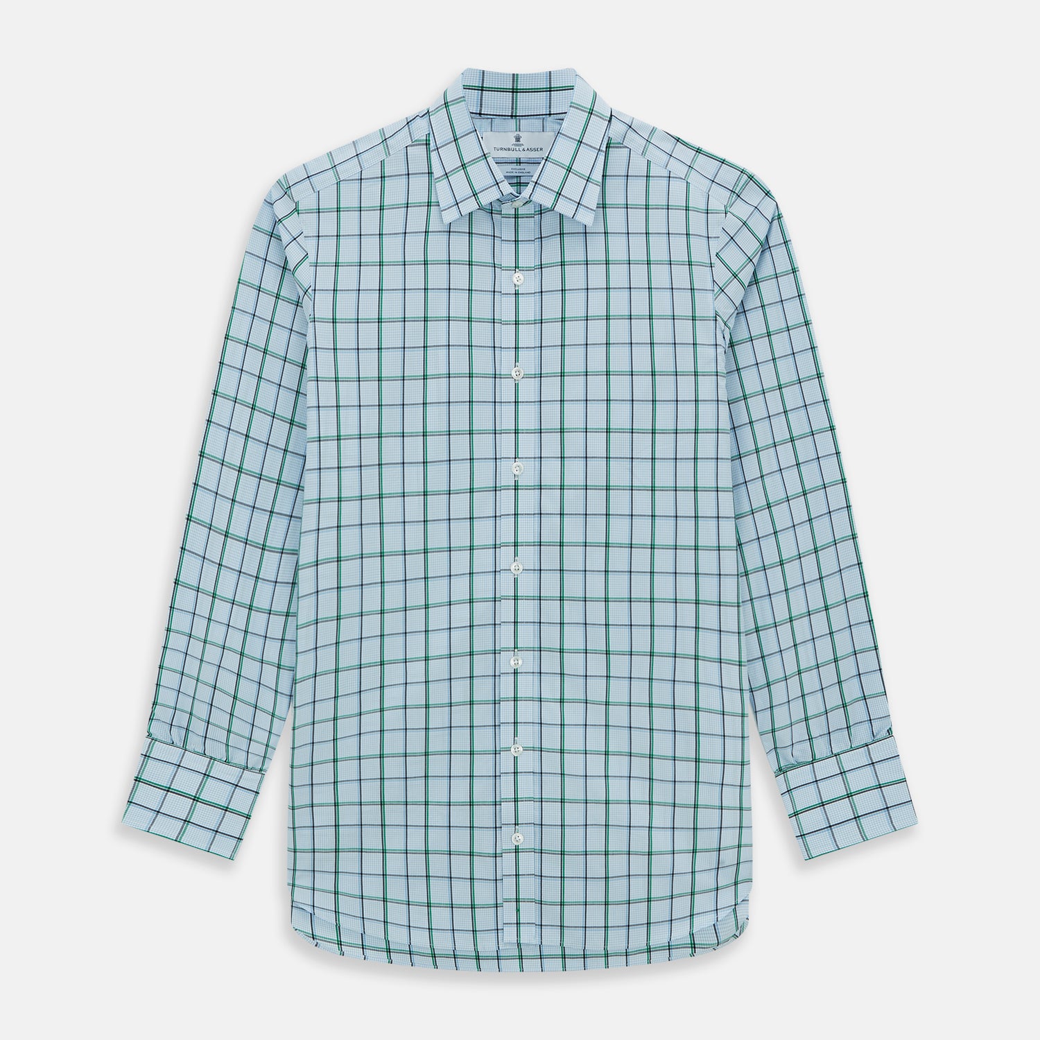 View 1 of product Blue and Green Tattersall Check Mayfair Shirt