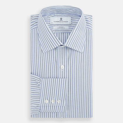 Blue Shadow Pinstripe Mayfair Shirt Image 2