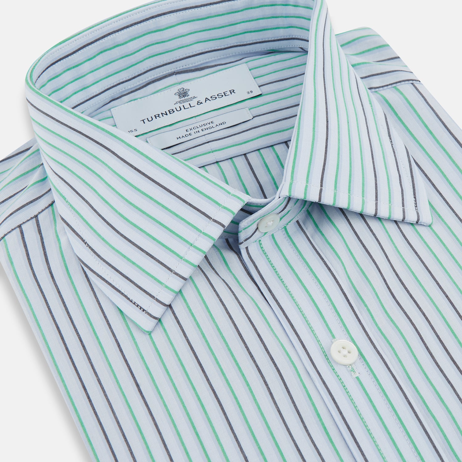 View 2 of product Green and Blue Shadow Pinstripe Mayfair Shirt