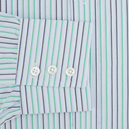 Green and Blue Shadow Pinstripe Mayfair Shirt Image 2