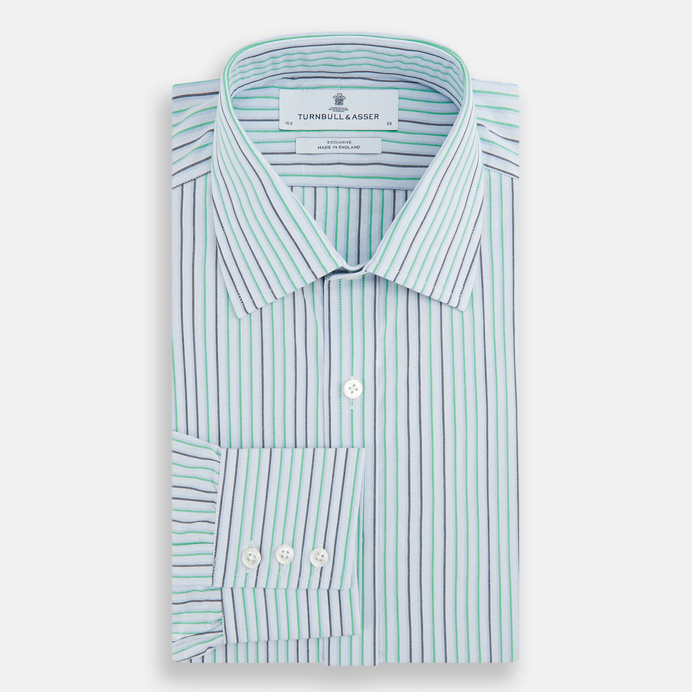 Green and Blue Shadow Pinstripe Mayfair Shirt
